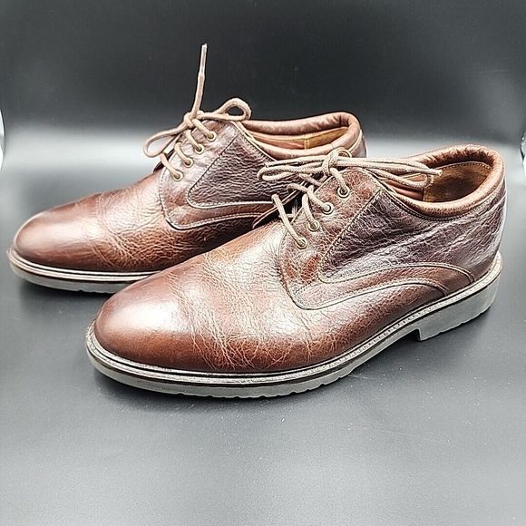 Neil M Wynne Leather Oxfords Dress Shoes Java Brown Men's 9 EEE Extra Wide - Picture 3 of 13